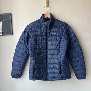 Patagonia Nano Puff Insulated Jacket Womens Navy Blue Puffer Full Zip Size XS